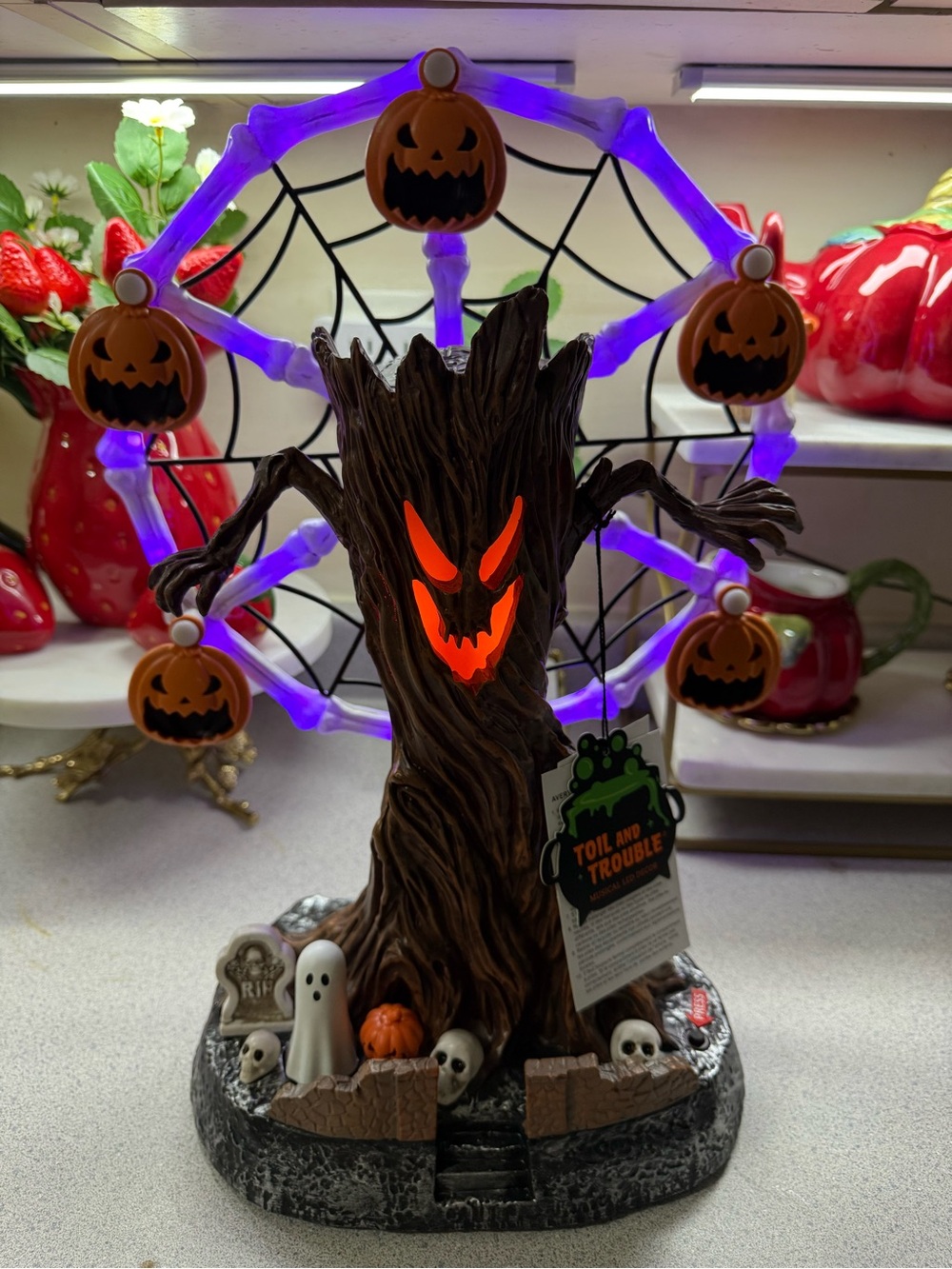 Halloween TikTok Viral Musical Animated Ferris Wheel Jack o Lantern Pumpkin 18"